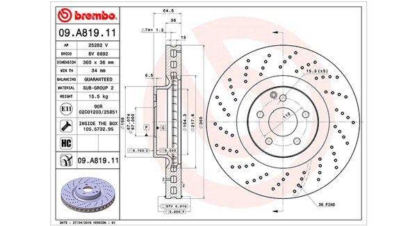 MAGNETI MARELLI Тормозной диск 360406116601